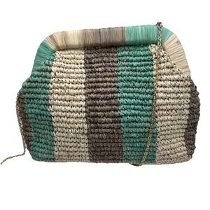 Kayu Hand Woven Straw crossbody With Chain Strap- Made In The‎ Philippines